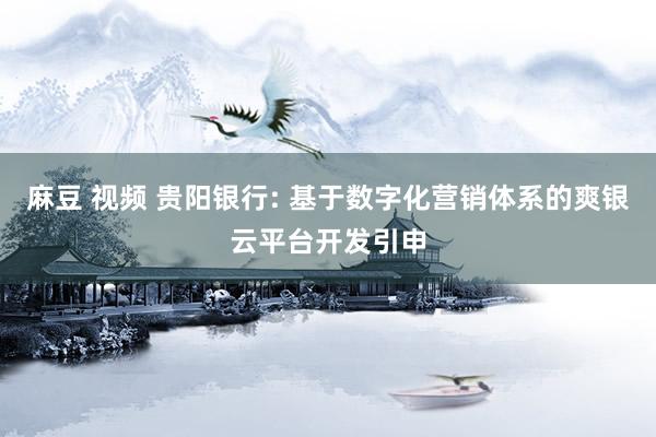 麻豆 视频 贵阳银行: 基于数字化营销体系的爽银云平台开发引
