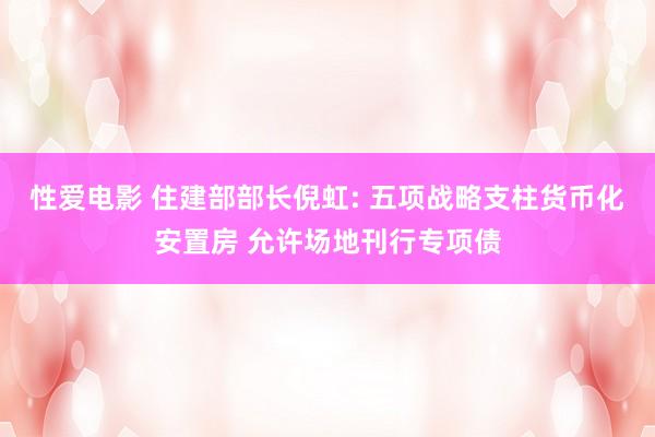 性爱电影 住建部部长倪虹: 五项战略支柱货币化安置房 允许场
