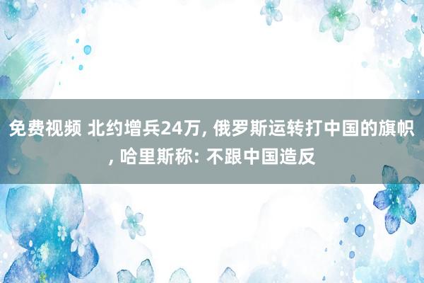 免费视频 北约增兵24万, 俄罗斯运转打中国的旗帜, 哈里斯