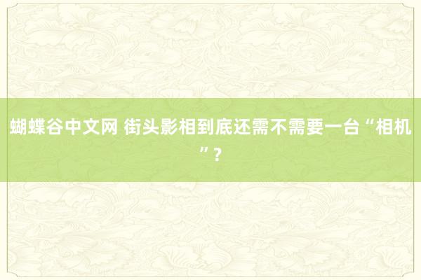 蝴蝶谷中文网 街头影相到底还需不需要一台“相机”?