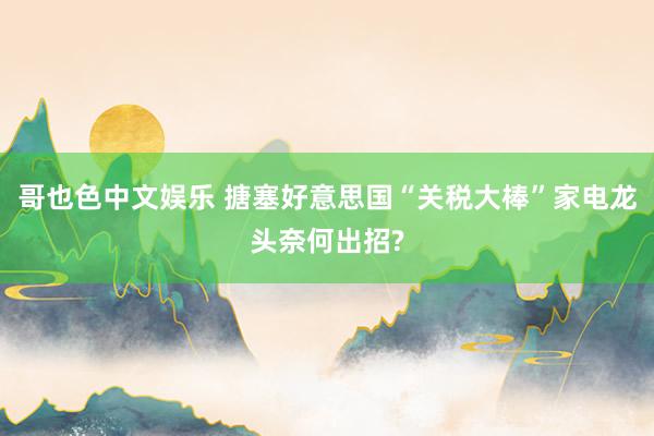 哥也色中文娱乐 搪塞好意思国“关税大棒”家电龙头奈何出招?