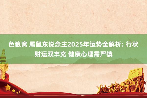 色狼窝 属鼠东说念主2025年运势全解析: 行状财运双丰充 